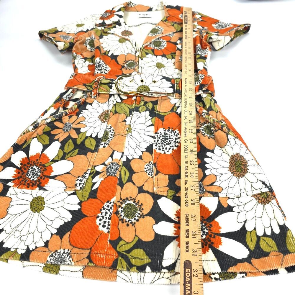 SHOW ME YOUR MUMU Outlaw Dress Hutton Floral Corduroy 70s Western Boho Indie - Picture 4 of 11